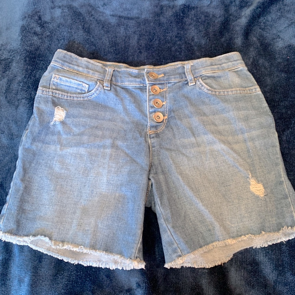 Girls denim frayed shorts